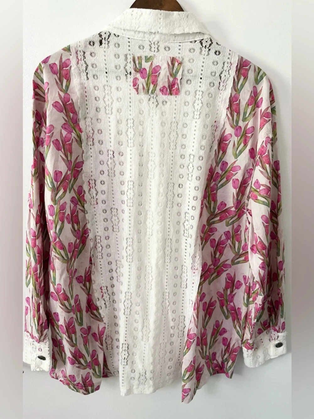 POL Cotton Oversized Floral Lace Button Down – Size Medium NWOT - Picture 6 of 14